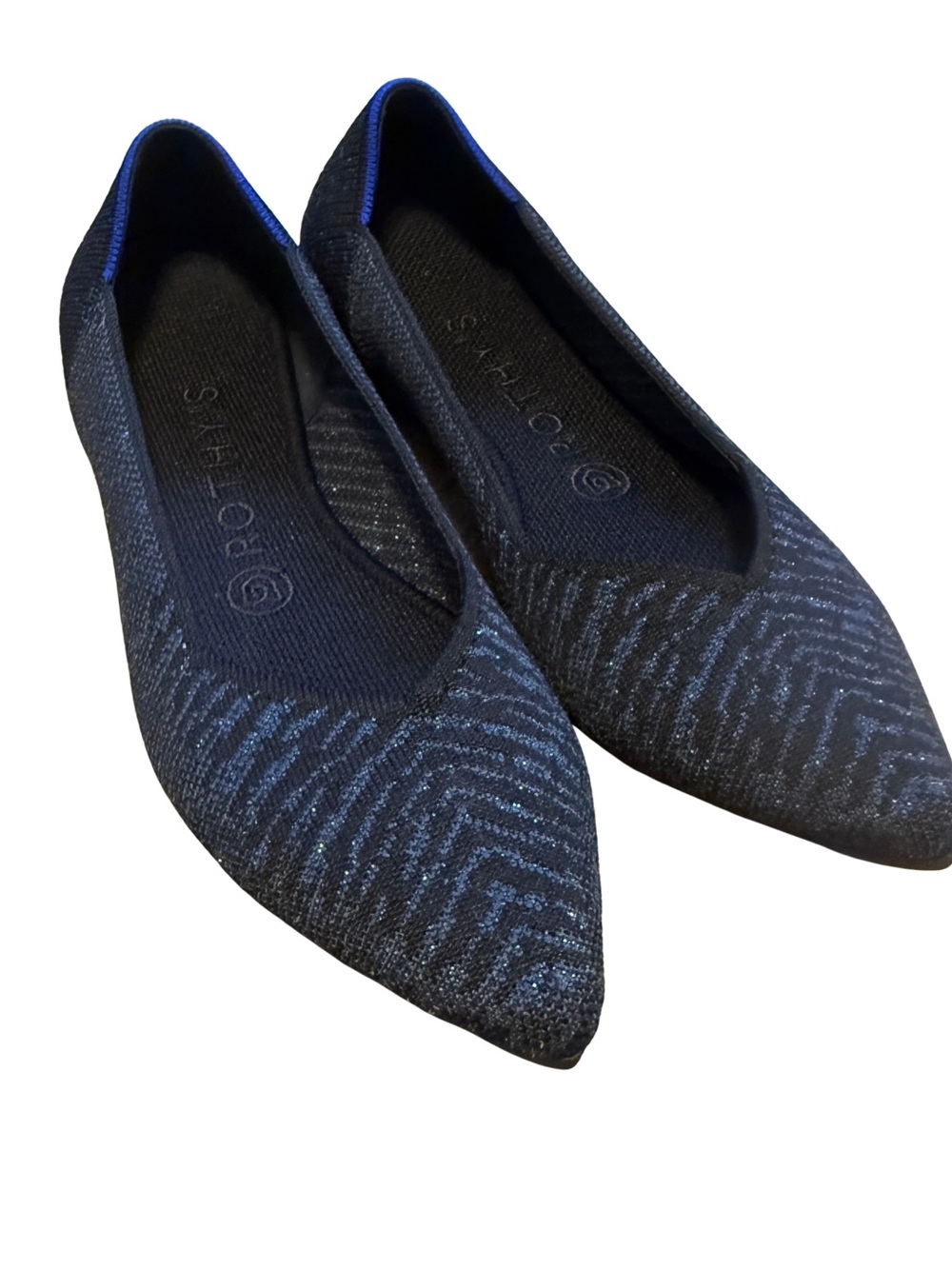 Rothy's Navy & Black Pointed Knit Flats Women’s 7.5